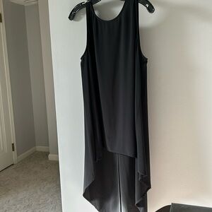 Eileen Fisher hi/low long black silk tank size M